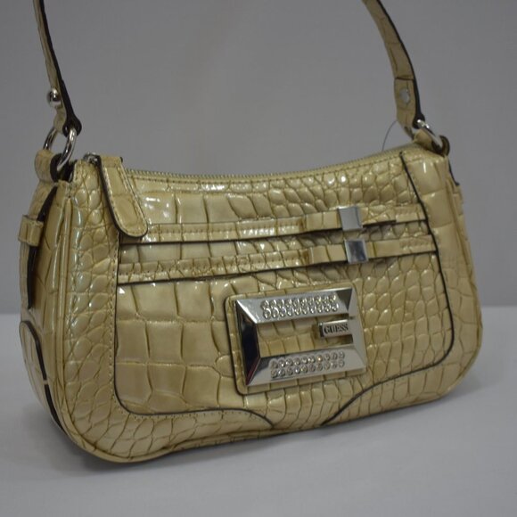 GUESS SAMI BOW CROCO HANDBAG NEW - Picture 5 of 8